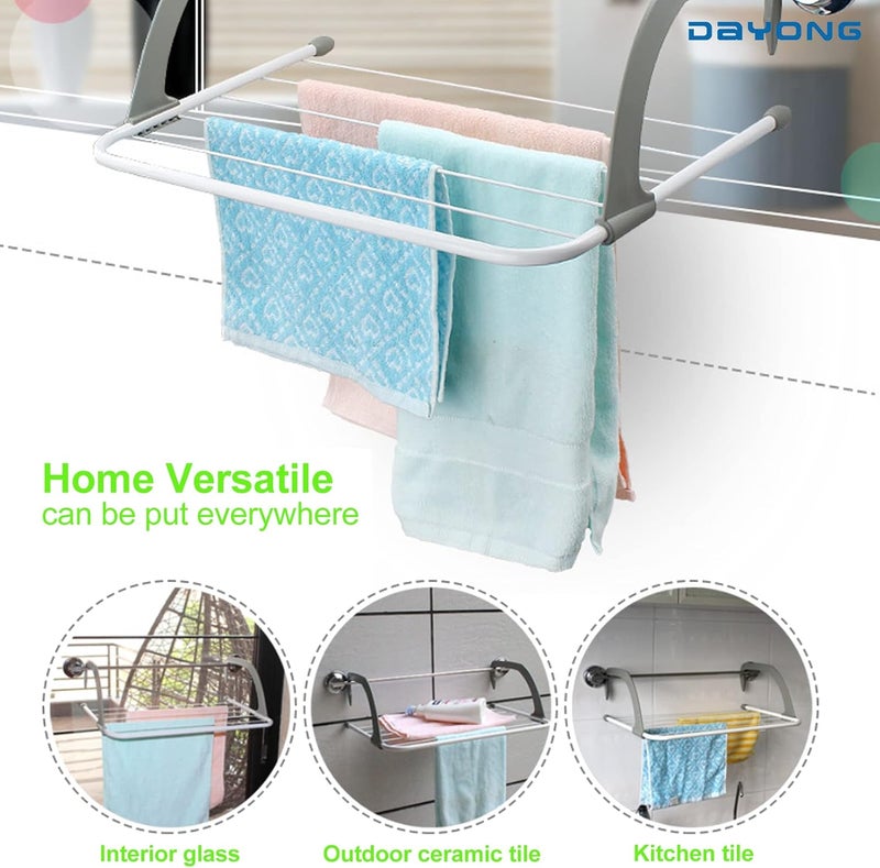 DAYONG Portable Clothes Drying Rack,Clothes Hanging for Balcony,Windowsill and Guardrail,Laundry Rack Door Hanger Rod for Indoor Outdoor for Towels, Lingerie, Hosiery,Shoes (19.7"x 13.4") - Image 5
