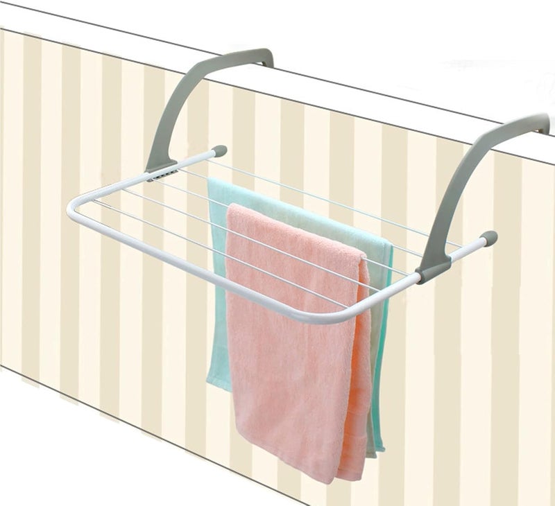 DAYONG Portable Clothes Drying Rack,Clothes Hanging for Balcony,Windowsill and Guardrail,Laundry Rack Door Hanger Rod for Indoor Outdoor for Towels, Lingerie, Hosiery,Shoes (19.7"x 13.4") - Image 1
