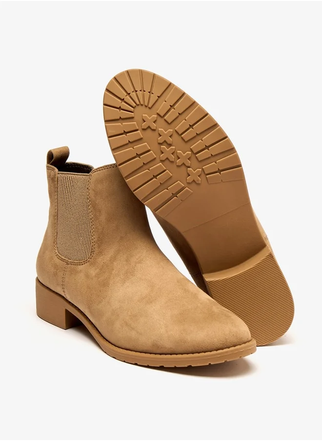 Celeste Women's Slip-On Ankle Boots with Block Heels and Pull Tabs