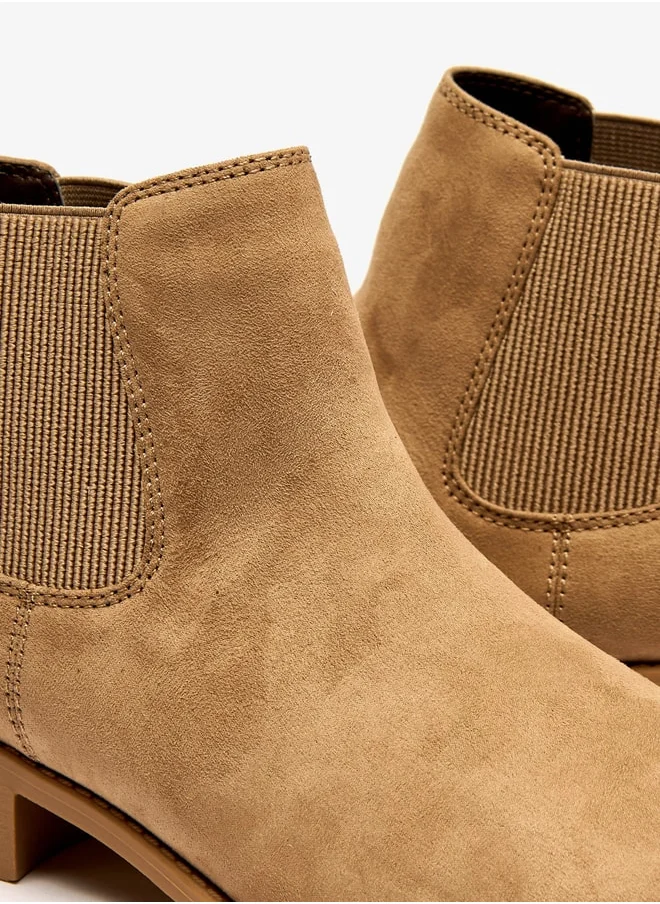 Celeste Women's Slip-On Ankle Boots with Block Heels and Pull Tabs