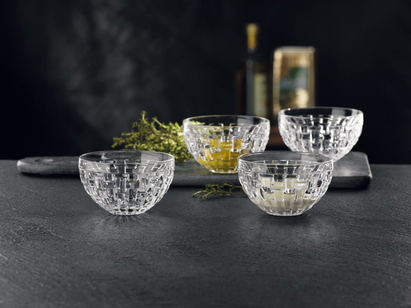 Nachtmann Bossa Nova Round Crystal Dip Bowls, Set of 4, Serving Dish for Sauce, Salsa, Ice Cream, and Dips, Giftable, 3.5 Ounce, Clear, Dishwasher Safe - Image 2