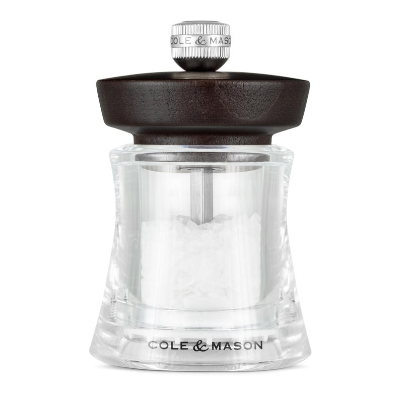 COLE & MASON Cole Mason Holborn Acrylic Salt Mill Compact Hand Grinder Acrylic Kitchen Tool with Adjustable Grind Setting EasytoClean Grinder with Premium Design Chocolate Salt Mill 375 - Image 2
