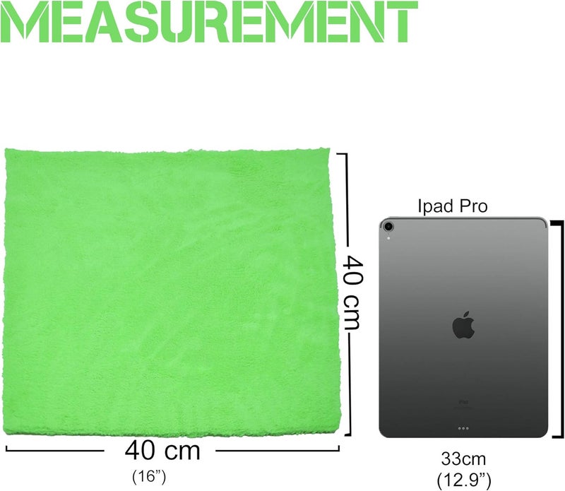 Towelogy® 520gsm Professional Microfibre Edgeless Car Cloths - Pack of 2 (Grey/Neon Green) - Image 3