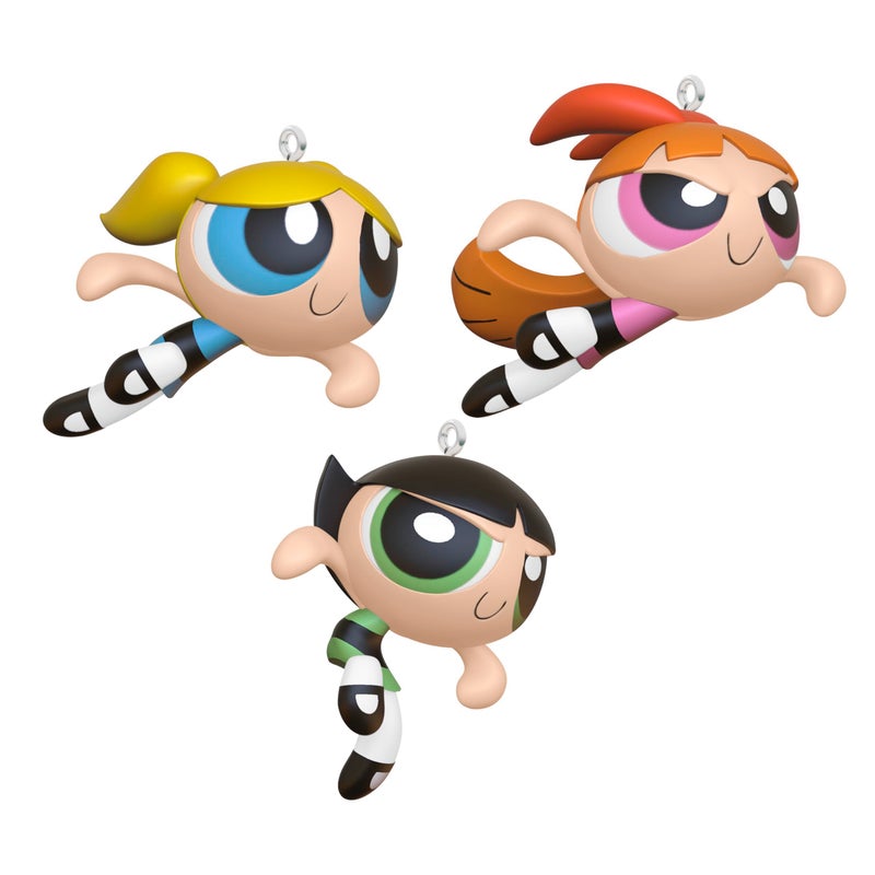 Hallmark Keepsake Christmas Ornaments 2024  The Powerpuff Girls Blossom  Bubbles and Buttercup  Set of 3  Cartoon Gifts - Image 1
