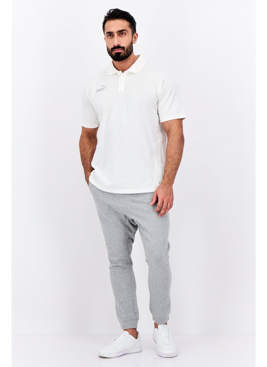 PUMA Men Sportswear Fit Short Sleeve Football Polo Shirts, White  - Image 4