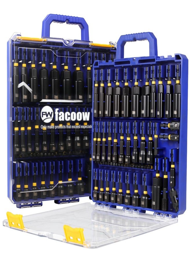 Facoow 55PCS Impact Nut Driver Set, Magenetic Nut Driver Set for Impact Drills and Premium Deep Drivers, Wing Nut Setters, 1/4'' Quick Change, Bit Extention, S2 Steel Bits, Pivoting Nut Setter - Image 1