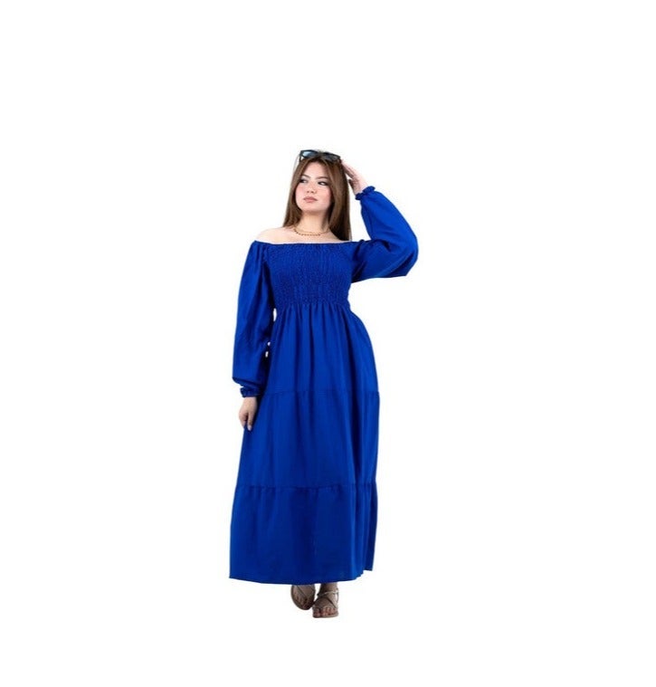 بيزيك وير كلاب فستان طويل بسيط قطن ريون من Basic wear club - Image 2