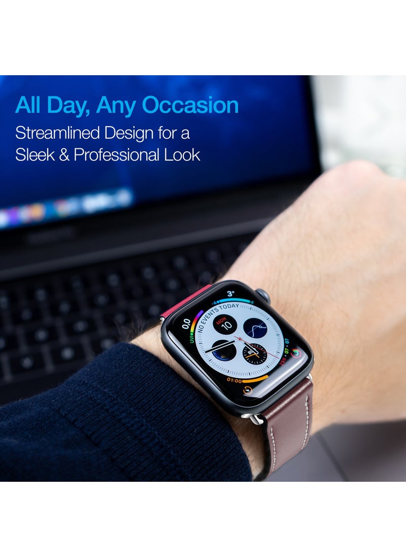 Naztech - Apple Watch 2 3 4 5 6 Se 42 44 mm Leather Strap Band - Image 1