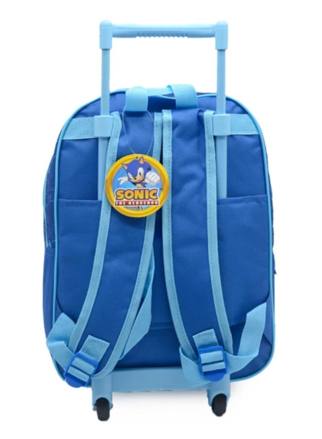 Sonic Prime Junior 3-in-1 Trolley Bag Set, 14-Inch School Bag with Matching Accessories - Image 3