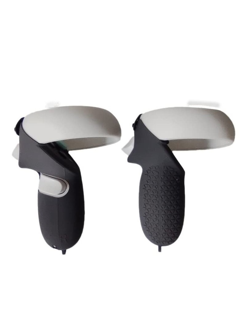 Accessories for Oculus Quest 2, VR Face Silicone Cover + Touch Controller Grip Cover + Protective Lens dust-Proof Cover + Thumb Button Cap (Grey) - Image 4