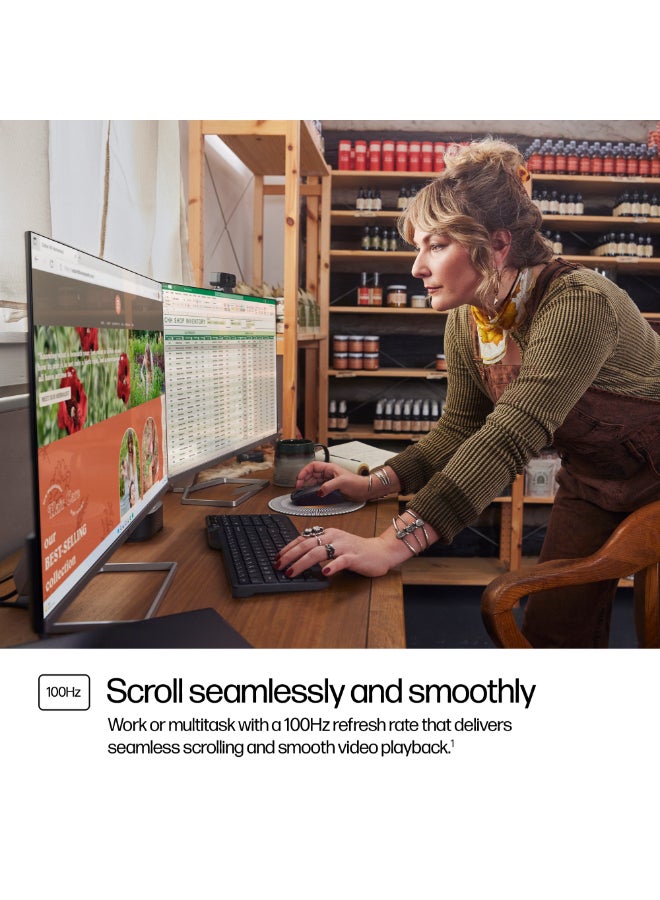 HP شاشة 27 بوصة سلسلة 5 FHD (1920x1080) بمعدل تحديث 100 هرتز، لوحة IPS ووقت استجابة 5 مللي ثانية - 527SF - Image 5