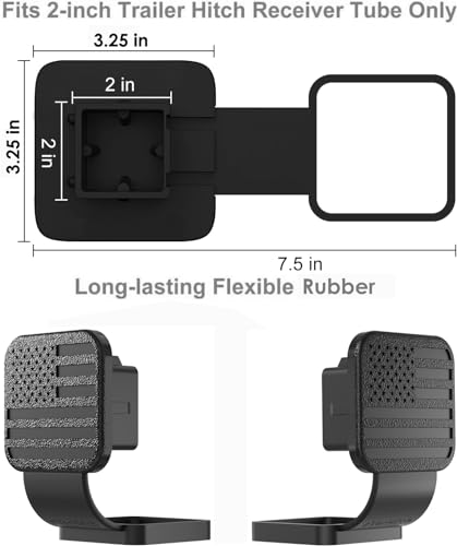 eVerHitch 2-inch Rubber Trailer Hitch Cover Tube Plug Insert (Black, Fits 2" Receiver) - Image 3