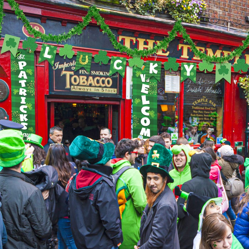 Heartome St Patrick's Day Decorations, St Patricks Day Outdoor Banner, 16.4FT St Patricks Day Garland, Irish Shamrock Porch Signs Hanging Ornament, Lucky Ireland for Garden Patio Parade Party - Image 2