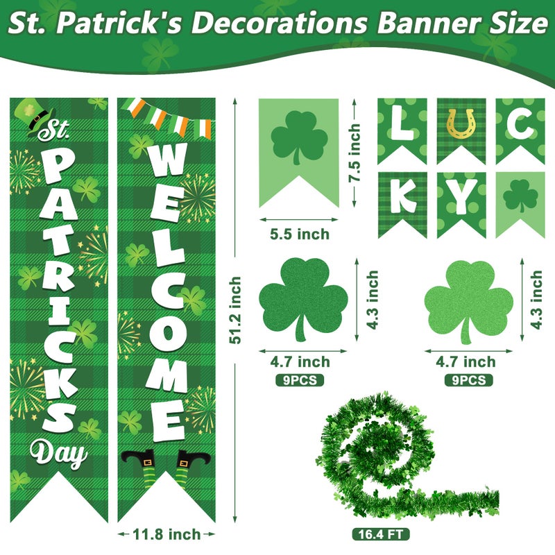 Heartome St Patrick's Day Decorations, St Patricks Day Outdoor Banner, 16.4FT St Patricks Day Garland, Irish Shamrock Porch Signs Hanging Ornament, Lucky Ireland for Garden Patio Parade Party - Image 3