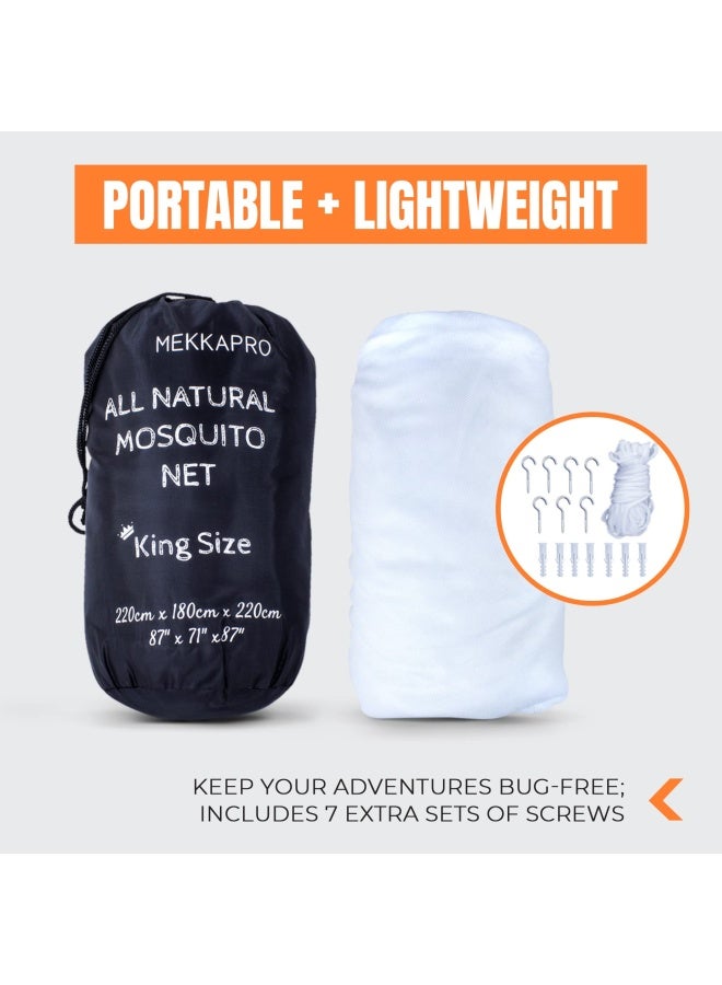 Mekkapro  Ultra Large Mosquito Net with Carry Bag Bug Netting with 2 Openings Mosquito Netting for Bed Patio Camping Outdoor  Travel Mosquito Net for Bed with Carrying Pouch  Hanging Kit - Image 3