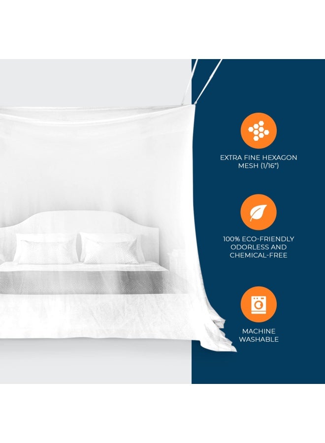 Mekkapro  Ultra Large Mosquito Net with Carry Bag Bug Netting with 2 Openings Mosquito Netting for Bed Patio Camping Outdoor  Travel Mosquito Net for Bed with Carrying Pouch  Hanging Kit - Image 5