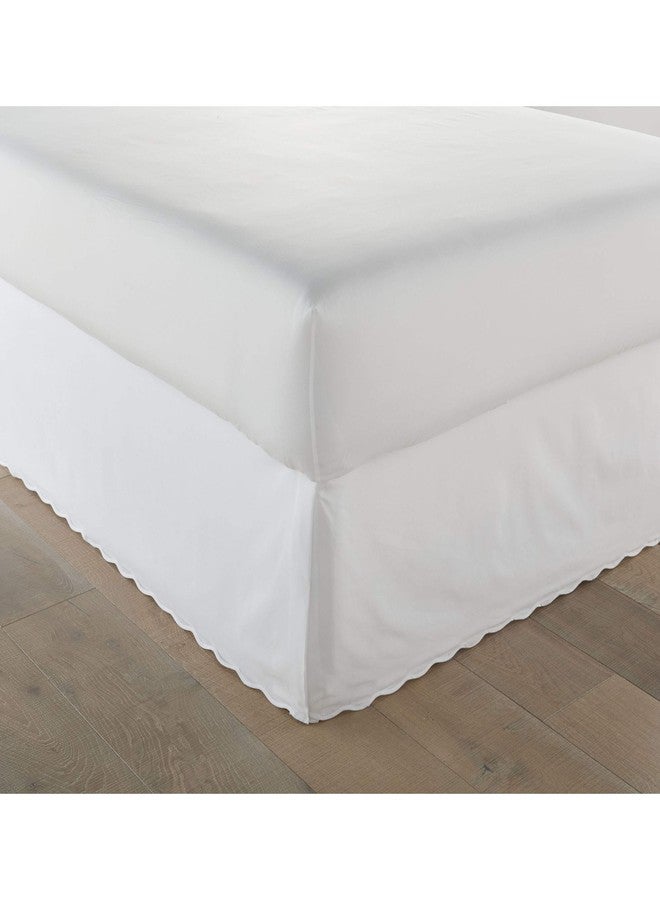 Stone Cottage - Queen Bedskirt, Cotton Tailored Bedskirt with Split Corners, Oeko-Tex Certified (Solid White) - Image 1