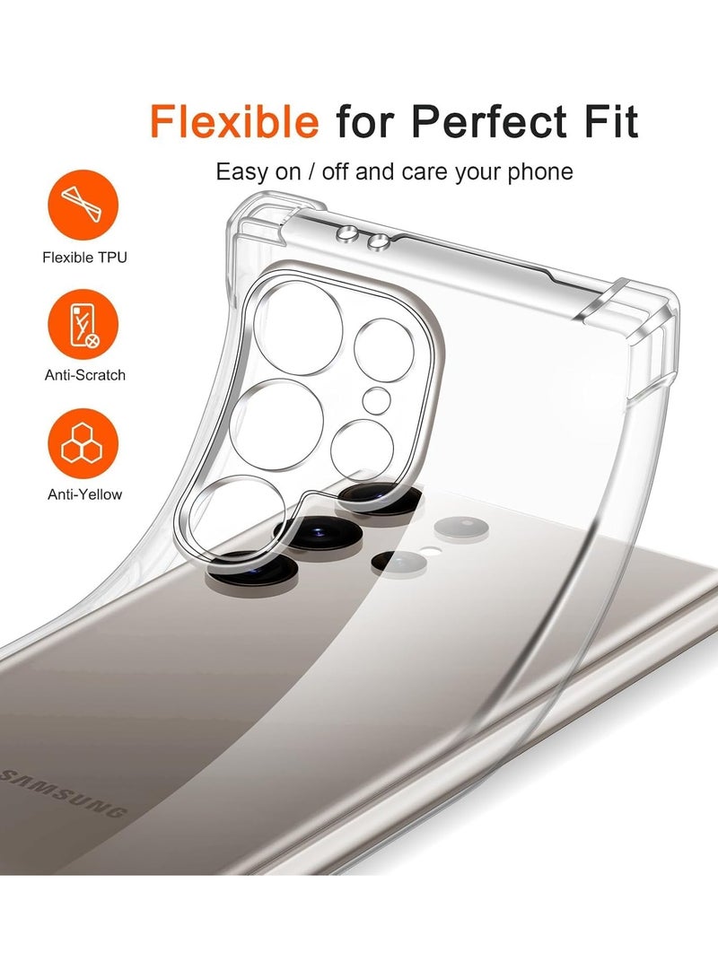 for Samsung Galaxy S25 Ultra Case Cover for Samsung S25 Ultra Phone Case Clear Scratch Resistant Reinforced Corners TPU Rubber Soft Skin Silicone Protective Cover for Samsung Galaxy S25 Ultra Clear - Image 4