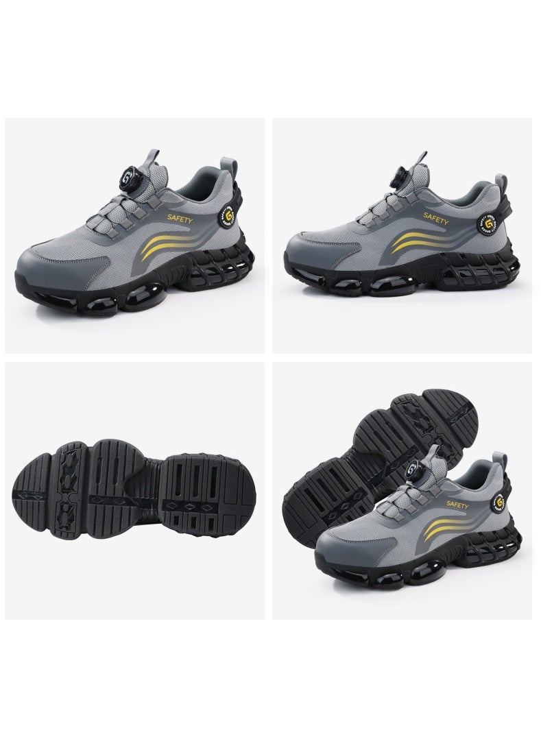 NIBEMINENT أحذية أمان عصرية أحذية عمل آمنة مضادة للكسر مضادة للثقب مضادة للرائحة أحذية للرجال غير قابلة للانزلاق مزودة بإبزيم من الصلب - Image 2