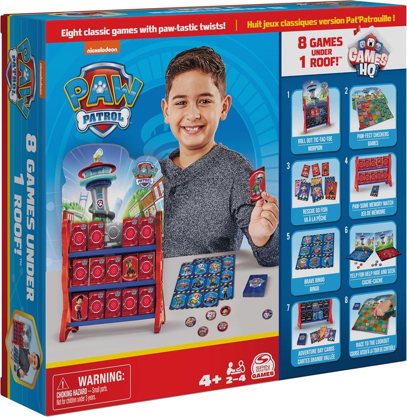 Spin Master Games 6065470, Spielesammlung mit Brettspielen Kinder, Dame, Tic-Tac-Toe, Memory, Bingo, Nix da, Kartenspiele, Paw-Patrol-Spielzeug für Vorschulkinder - Image 2
