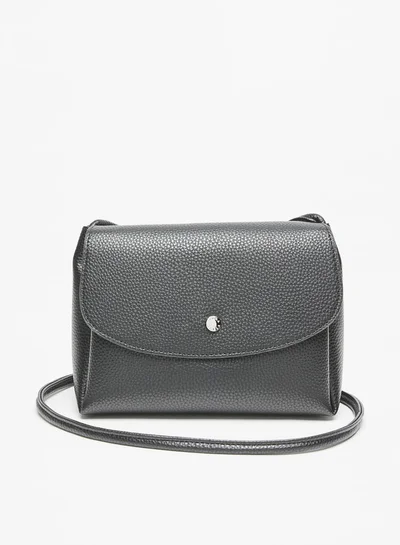 Flora Bella By Shoexpress Women's Textured Crossbody Bag with Button Closure