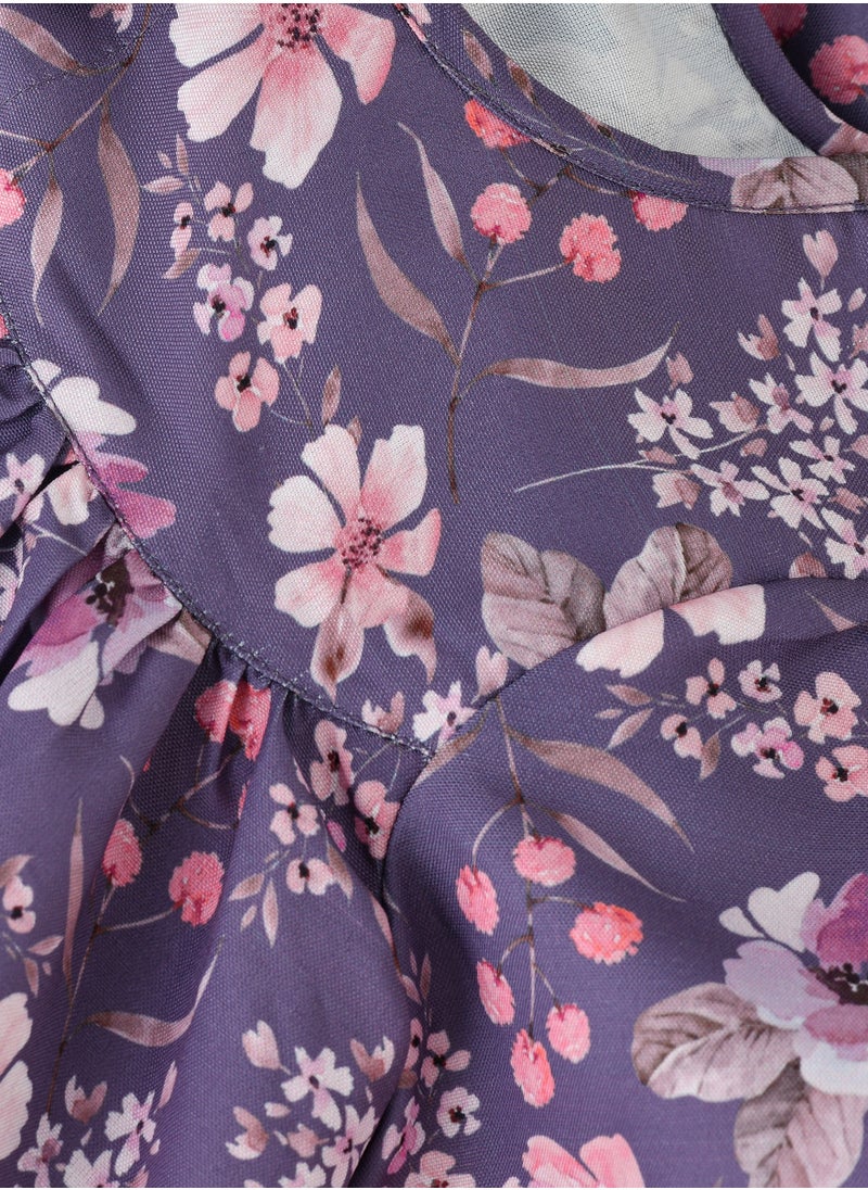 Jelliene Twirling Through Summer: Girls' Viscose Floral Sundress  - Image 4