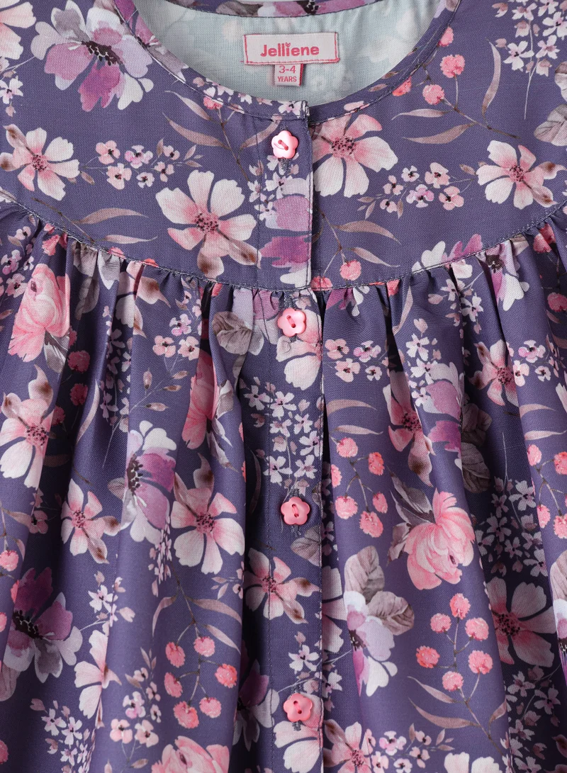 Jelliene Twirling Through Summer: Girls' Viscose Floral Sundress