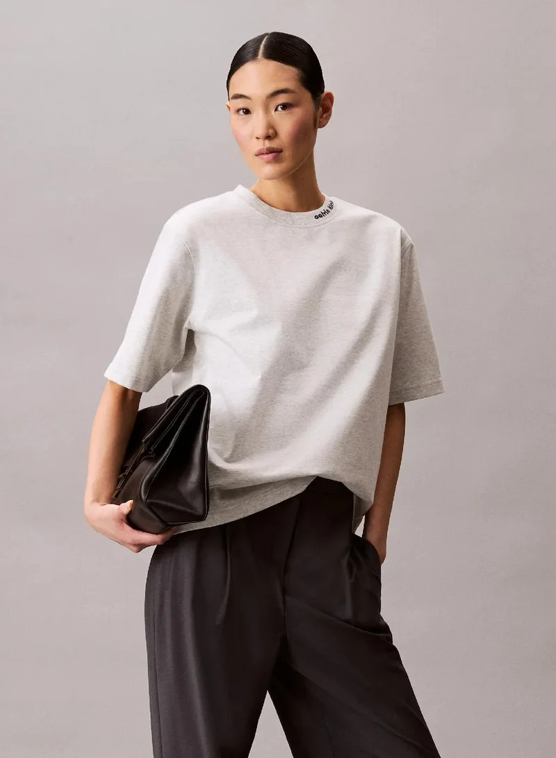 Calvin Klein Jeans BC02 Light Grey Heather Relaxed T-shirt for Women | Best Price UAE