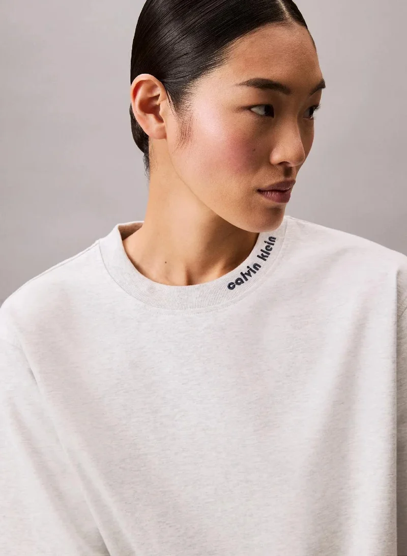 Calvin Klein Jeans BC02 Light Grey Heather Relaxed T-shirt for Women | Best Price UAE