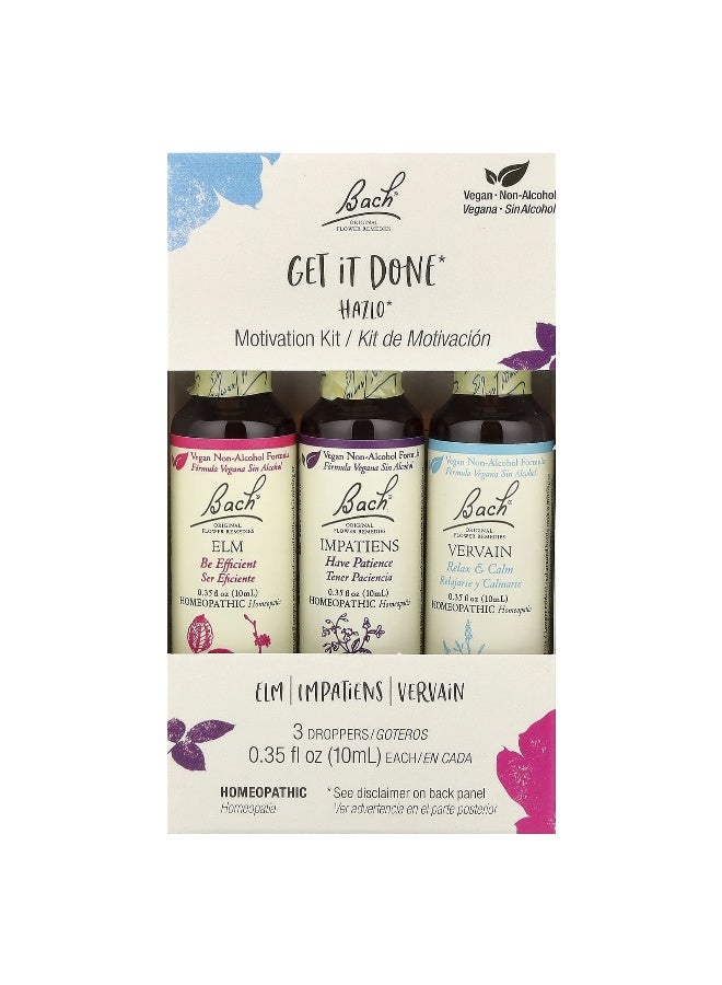 Bach, Original Flower Remedies, Motivation Kit, Get It Done, 3 Droppers, 0.35 fl oz (10 ml) Each (Packaging may vary) - Image 2