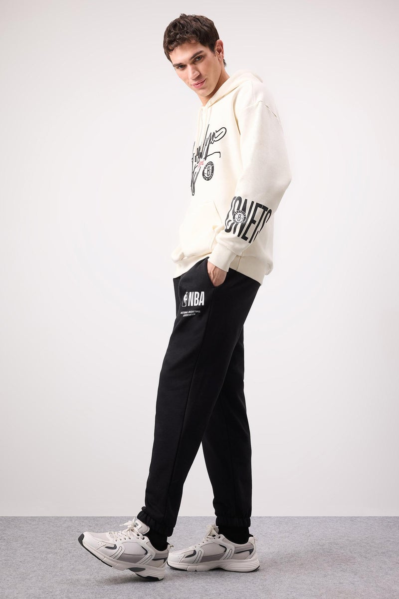 DeFacto Black Man DeFactoFit NBA Wordmark Sports Thick Jogger Sweatpants Casual - Image 2