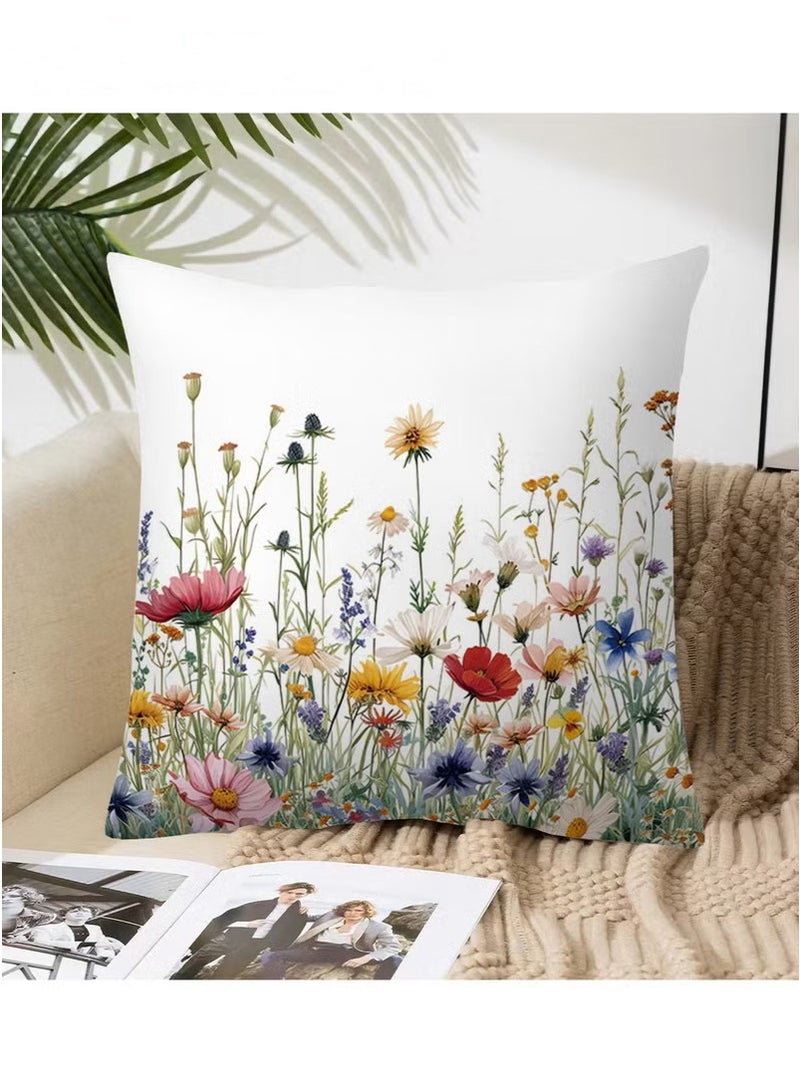JOGAMS Set of 4 Throw Pillow Cover Decorative Birds and Plant Cushion Covers 45cm x 45cm for Living Room Sofa Couch Bed Pillowcases Double Sided Pattern - Image 4