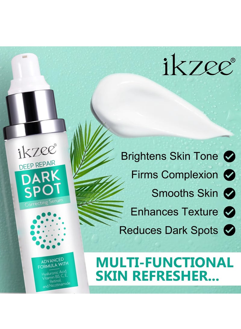 IKZEE Dark Spot Correcting Serum 50ml Deep Repair Dark Corrector Cream Brightens Skin Tone Firms Complexion Smooth Skin Enhance Texture Reduce Dark Spots with Retinol and Hyaluronic Acid - Image 3