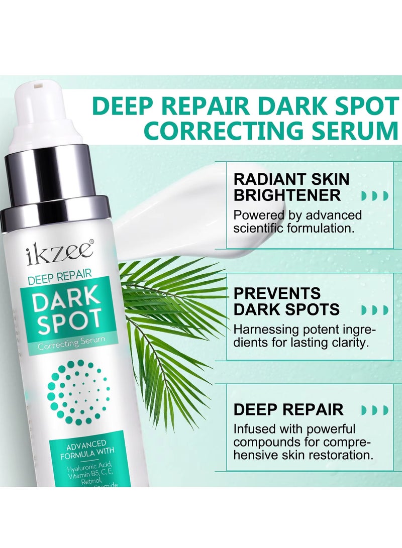IKZEE Dark Spot Correcting Serum 50ml Deep Repair Dark Corrector Cream Brightens Skin Tone Firms Complexion Smooth Skin Enhance Texture Reduce Dark Spots with Retinol and Hyaluronic Acid - Image 5