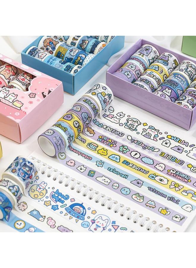 Bluejw Roll Hand Account Tape Full Set Of Net Red Hand Account Stickers And Paper Film Suit Color Cute Children High Color Value - Image 4