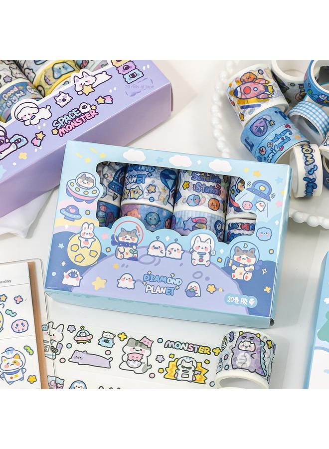 Bluejw Roll Hand Account Tape Full Set Of Net Red Hand Account Stickers And Paper Film Suit Color Cute Children High Color Value - Image 3