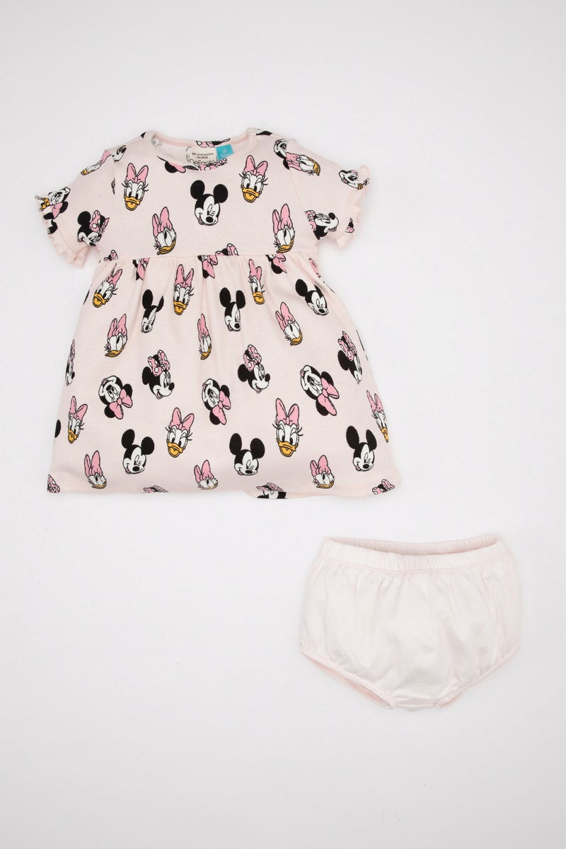 DeFacto Baby Girl Disney Mickey & Minnie Camisole Dress Panties 2 Piece Set - Image 1