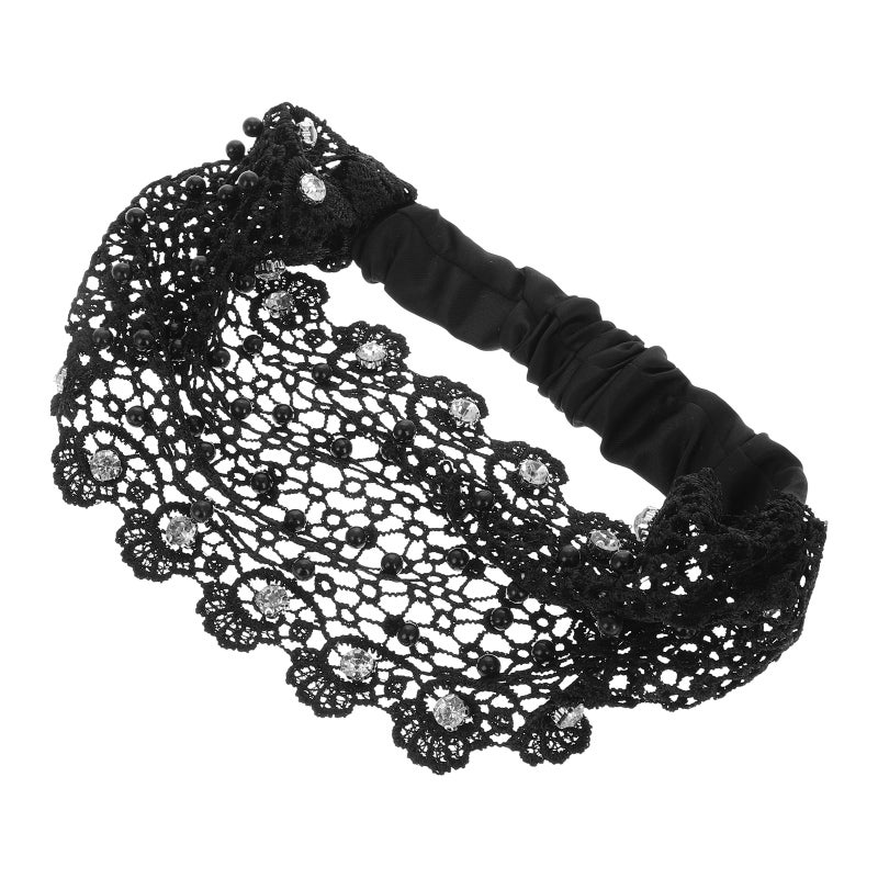 Lace Elastic Headwrap Lace Elastic Headband Boho Bandana Headband Vintage Hair Turban Headband Hair Accessories For Women - Image 5