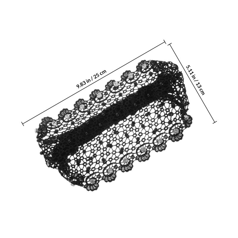 Lace Elastic Headwrap Lace Elastic Headband Boho Bandana Headband Vintage Hair Turban Headband Hair Accessories For Women - Image 2