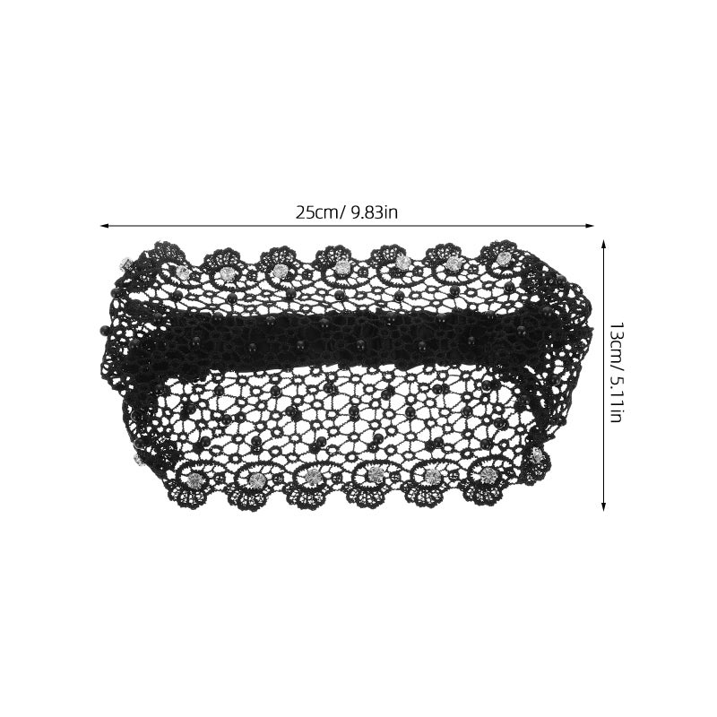 Lace Elastic Headwrap Lace Elastic Headband Boho Bandana Headband Vintage Hair Turban Headband Hair Accessories For Women - Image 3