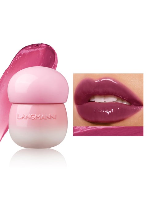 LANGMANNI Pudding Glow Lip Balm  VelvetSmooth Lip Gloss for Nourished Glowing Lips  Hydrating NonSticky Glossy Tinted Lip Balm Makeup 028 Oz 6 1