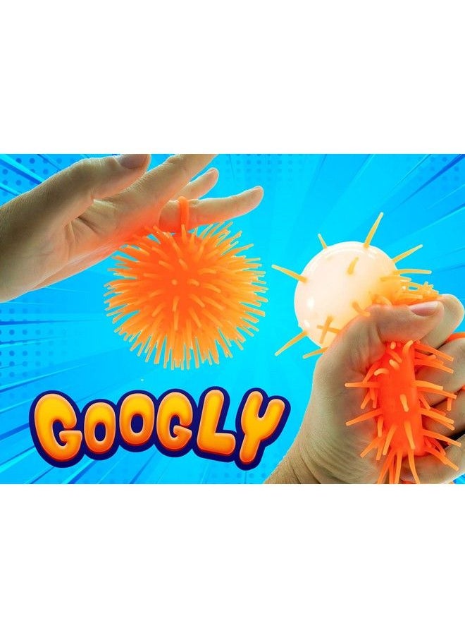 Ja-Ru - Googly Puffer Ball Rubber Stretchy Spike Ball (1 Unit Assorted) Soft Squishy Ball & Stretchable Tentacles Colorful Cool Ball Fidget Toy For Kids & Adults Therapy Balls & Party Favor Supply 221631 - Image 1