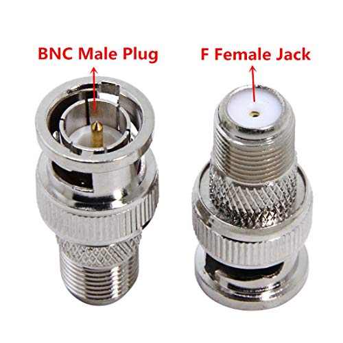 RFAdapter F to BNC Connector, 2-Pack BNC Male to F Female Coax Adapter 75 Ohm, RG6, RG59 Connector for Scanner and Camera, Cannot Be Used on TVS, Antennas or Computers - Image 3
