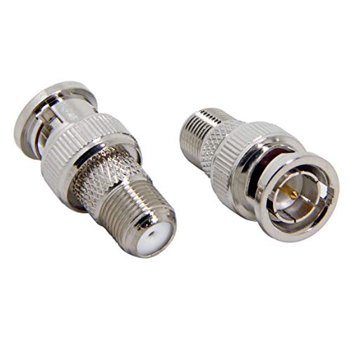 RFAdapter F to BNC Connector, 2-Pack BNC Male to F Female Coax Adapter 75 Ohm, RG6, RG59 Connector for Scanner and Camera, Cannot Be Used on TVS, Antennas or Computers - Image 2