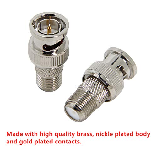 RFAdapter F to BNC Connector, 2-Pack BNC Male to F Female Coax Adapter 75 Ohm, RG6, RG59 Connector for Scanner and Camera, Cannot Be Used on TVS, Antennas or Computers - Image 4