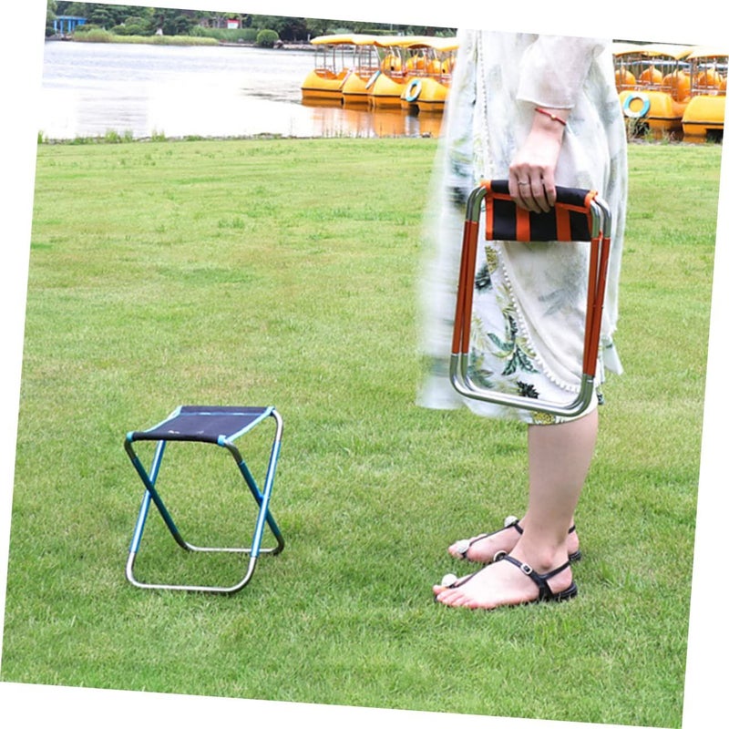 Portable Folding Stool Lightweight Mini Chair For Camping Fishing Beach Outdoor Blue - Image 3