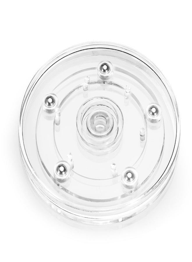 Bagentry 4 Inch Plastic Lazy Susan Turntable, 360° Tiny Clear Turntable Organizer, Transparent Ball Bearing Rotating Swivel Spinning Tray Plate for Refrigerator Table Spice Cake - Image 1
