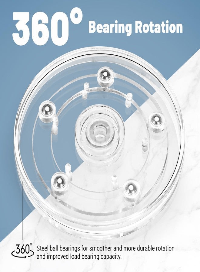 Bagentry 4 Inch Plastic Lazy Susan Turntable, 360° Tiny Clear Turntable Organizer, Transparent Ball Bearing Rotating Swivel Spinning Tray Plate for Refrigerator Table Spice Cake - Image 4