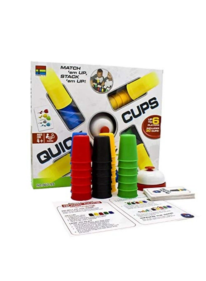 كيلا لعبة الكؤوس للأطفال - لعبة التكديس السريع الكلاسيكية مع 24 بطاقة صور، و30 كوبًا ملونًا (6 مجموعات من 5 ألوان لكل منها)، وجرس وتعليمات - Image 4