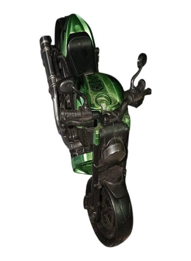 ONE POINT COLLECTIONS Die-Cast Metal Motorcycle Toy – Green Sports Cruiser Bike Model with Realistic Detailing, Pull Back Action, and Alloy Body – Collectible Toy for Kids & Bike Enthusiasts - Image 2